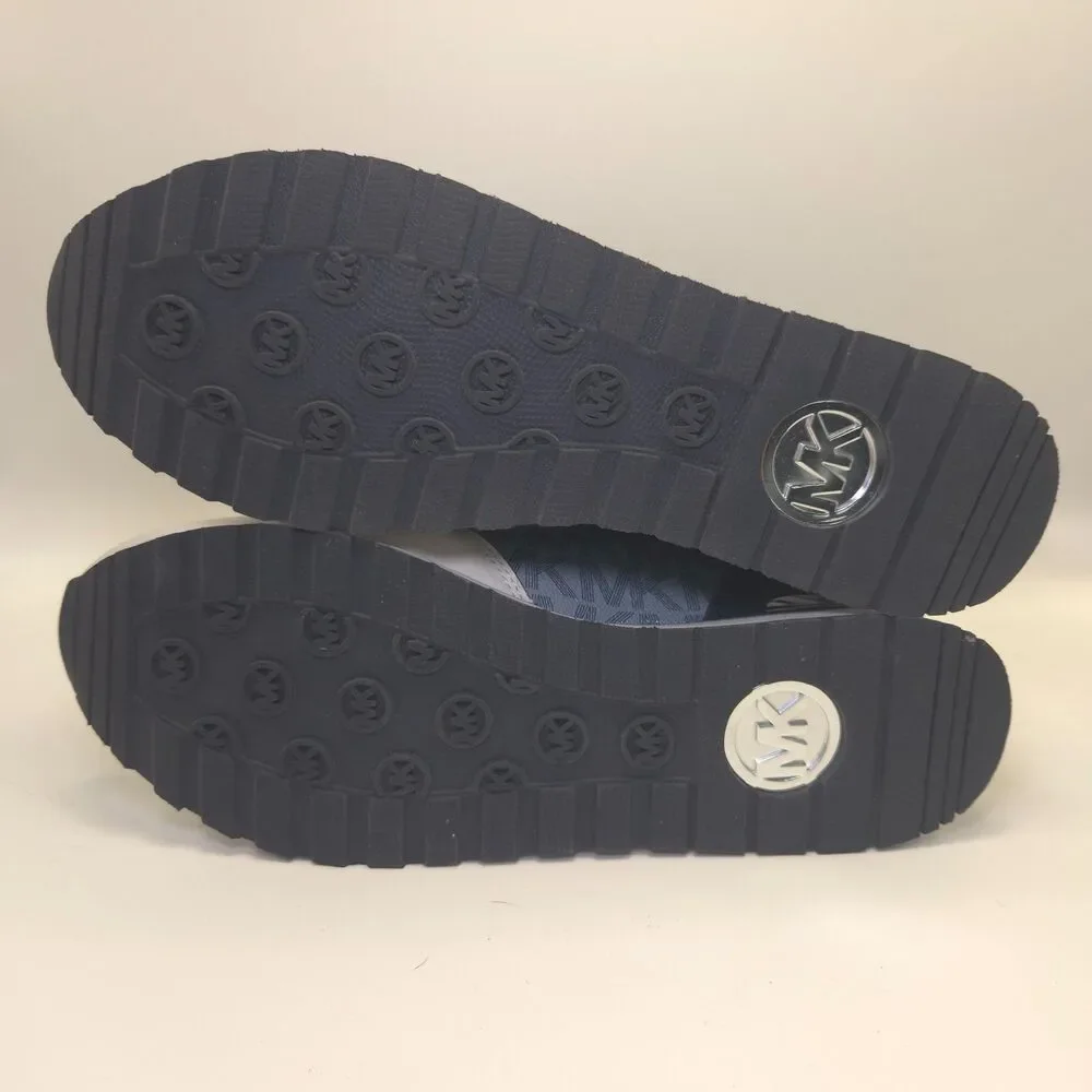 Michael Kors Maddy Logo Trainer Admiral Blue Sneakers Women 10M 49F0MAFS3B NIB
